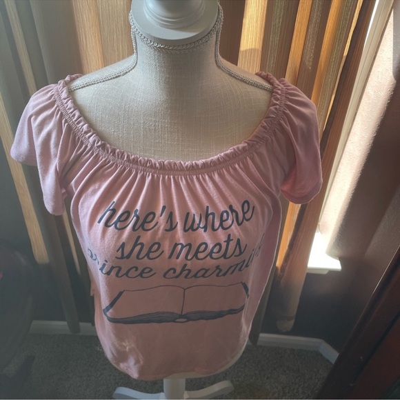 🛍️3/$25 SALE🛍️ Disney Pink Off-Shoulder Beauty & the Beast - Picture 3 of 12